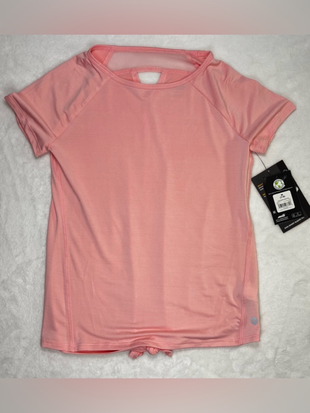 Avia M (7-8) Girls Pink Tee Lightweight Moisture Wicking Comfort . NWT